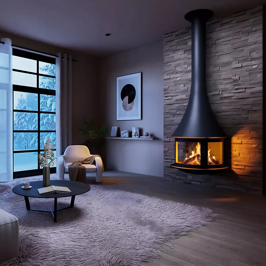 JC BORDELET Zelia 908 MFFP murale, cheminée design