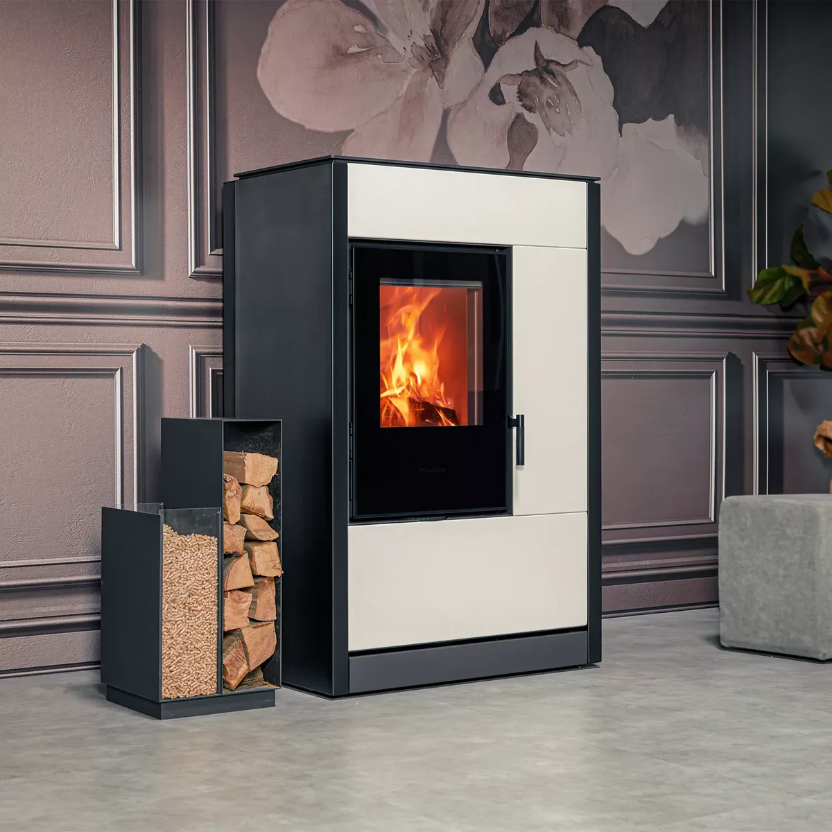 PIAZZETTA E228 D-S, poêle mixte bois et granulés